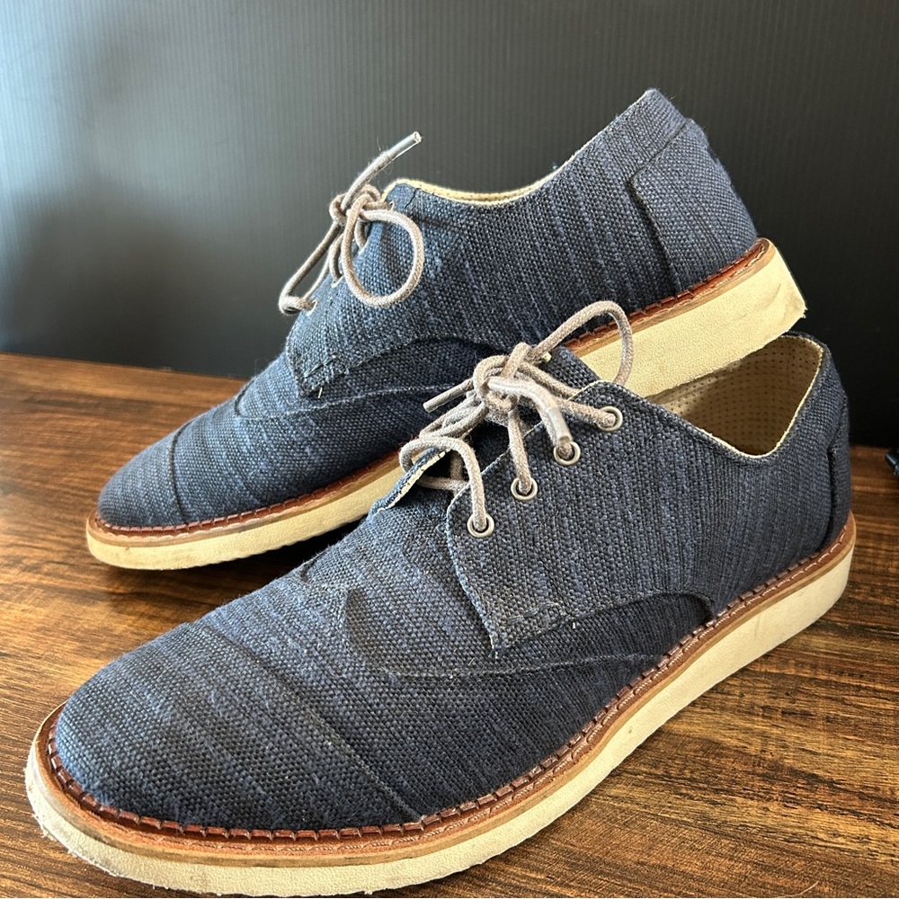 TOMS Brogue Twill Oxford Lace-Ups, Men’s Size 9